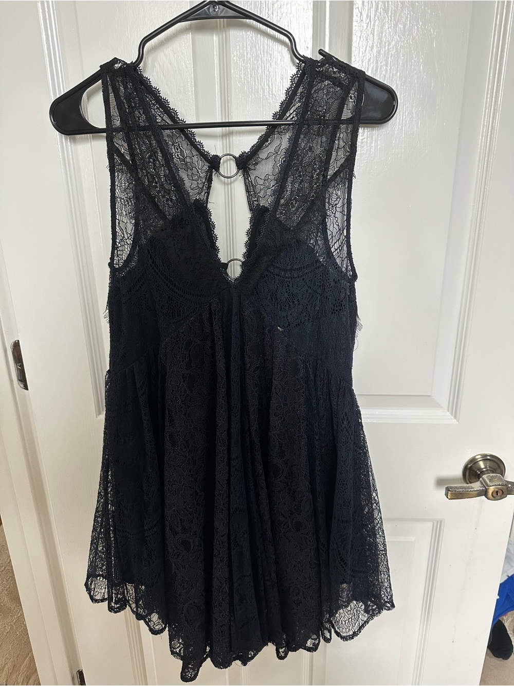 Free People Black Crochet Lace Tunic